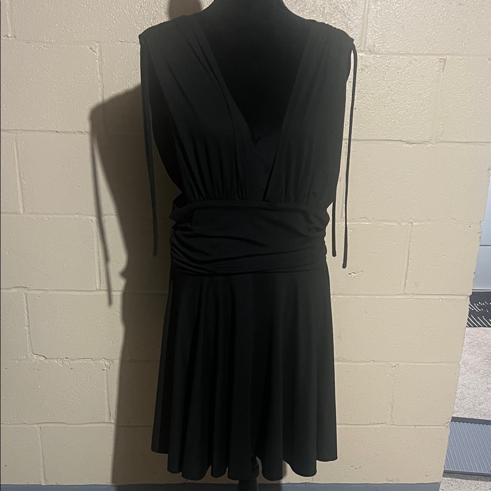 Black Low-v Mini Dress